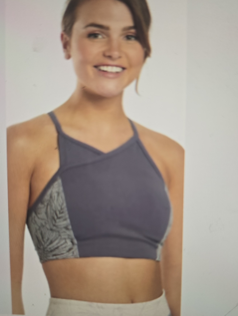 FP Movement by Free People High-Neck Sports Bra in Slate Xxs